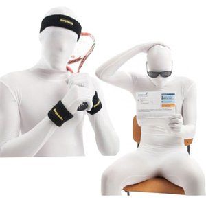 Morphsuits 3-piece Black Sweatband Costume Set and Sunglasses NWT